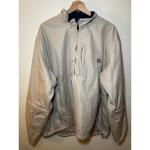 IZOD Men's Beige Pullover Golf  Windbreaker Jacket  Size Medium 1/4 Zip